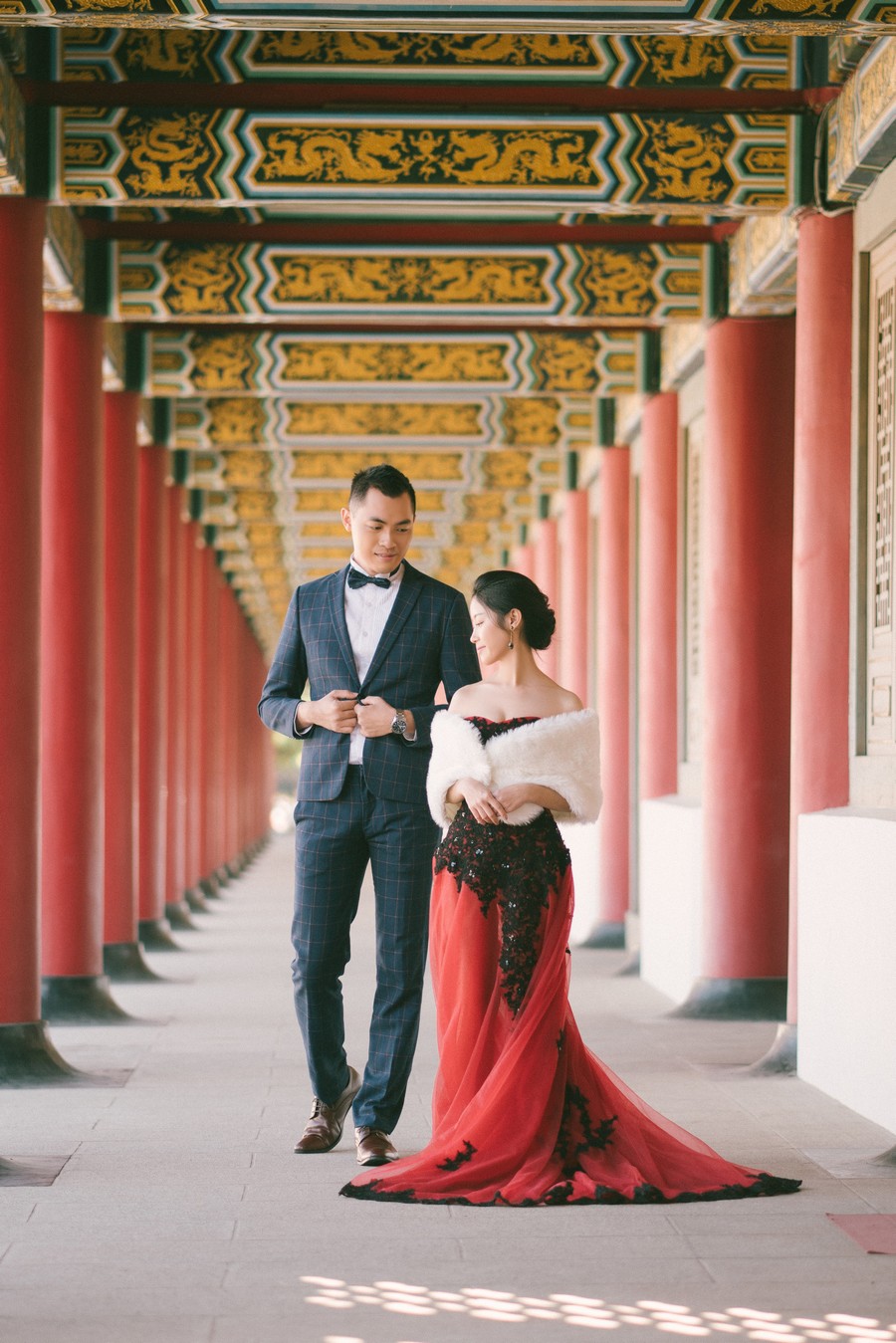 孔子廟紅牆古典婚紗照